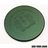 Dark Green Leather Coaster, Round